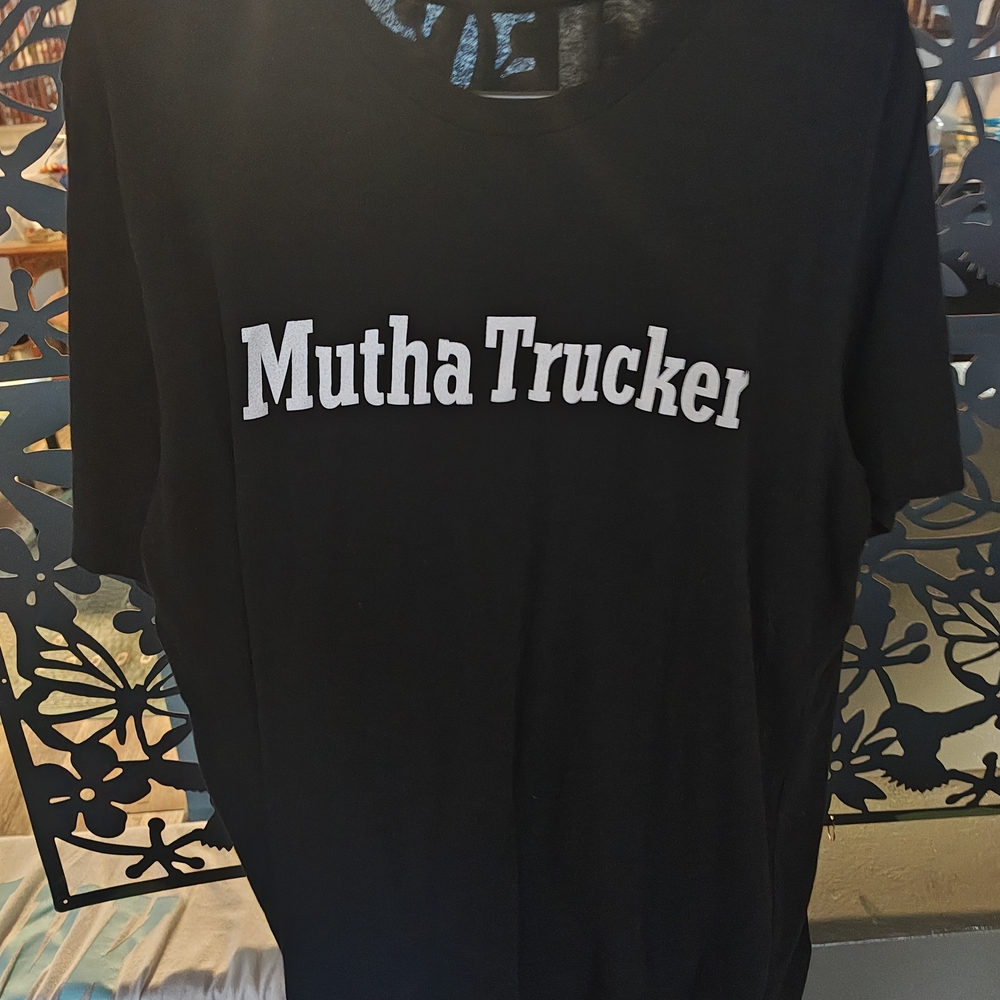 Black Graphic Tee with White Text